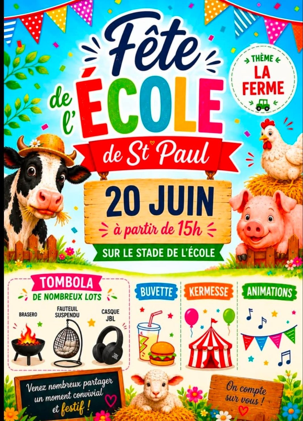 Affiche de la fête de l'école de Saint-Paul 2026
