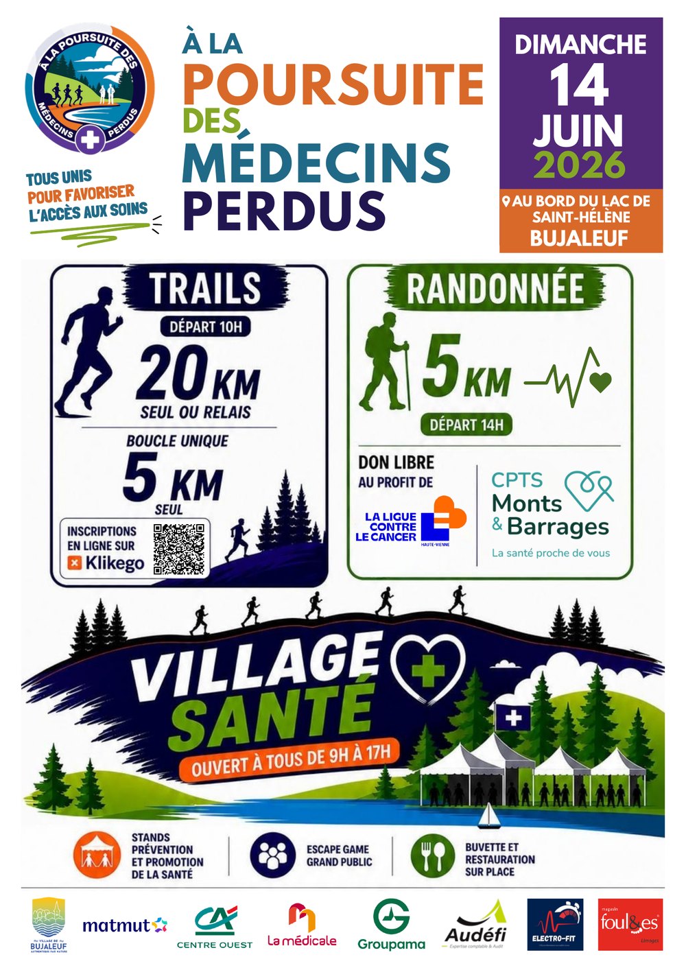 Affiche À la poursuite des médecins perdus - Bujaleuf 2026
